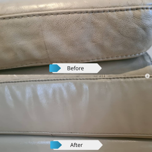 Devine Leather Cleaning Before & After leather cushions